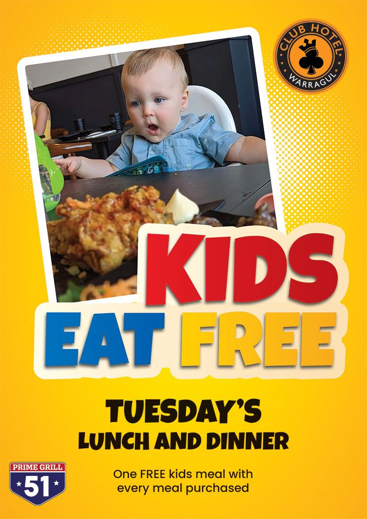 Kids Eat Free 2 - A4 - Club Hotel Warragul V2